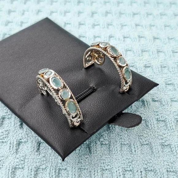 Rare Premium Natural Grandidierite Earrings In 925 Sterling Silver - Picture 5 of 9